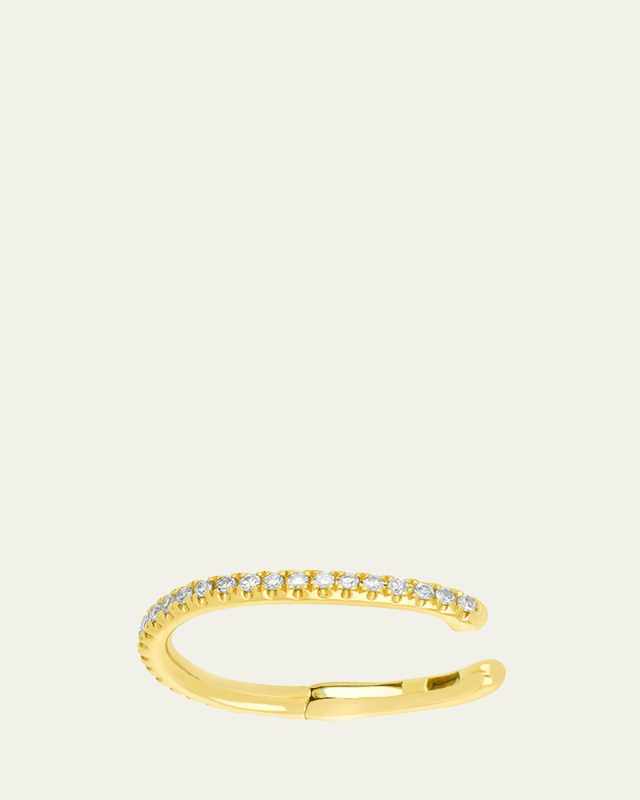 14K Yellow Gold Large Diamond Ear Cuff, Single